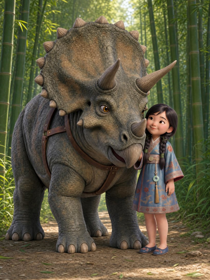 Yuna and her Triceratops Tops